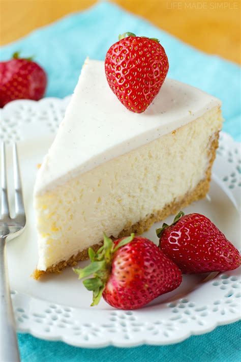 The whole thing is just one solidified step up from eating custard! Perfect New York Cheesecake - Life Made Simple