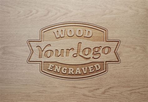 Wood Engraved Logo Mockup Wood Logo Free Logo Mockup Logo Design