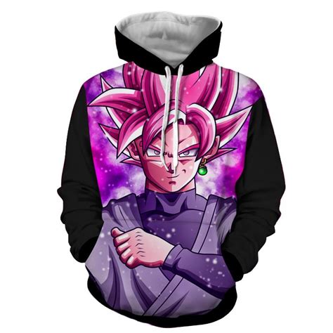 Gt, pan appears as an elderly woman with long gray hair and wears a pale yellow fisherman's hat with lavender linings on her head. Dragon Ball DBZ Goku Black Rose Galaxy Fantasy Amazing Hoodie — Saiyan Stuff