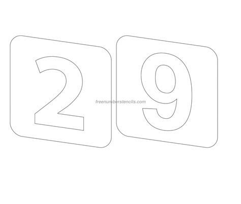 Free Square 30 Number Stencil