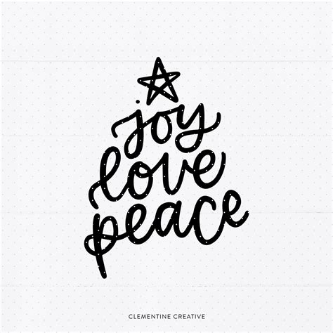 Joy Love Peace SVG Christmas Sayings Svg Holiday SVG Cutting File By Clementine Creative