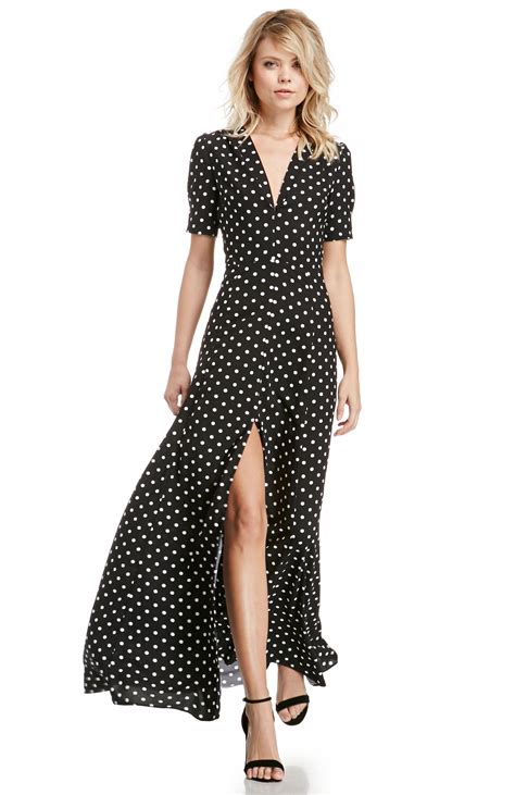 cartonnier designer loft black and white polka dot dress