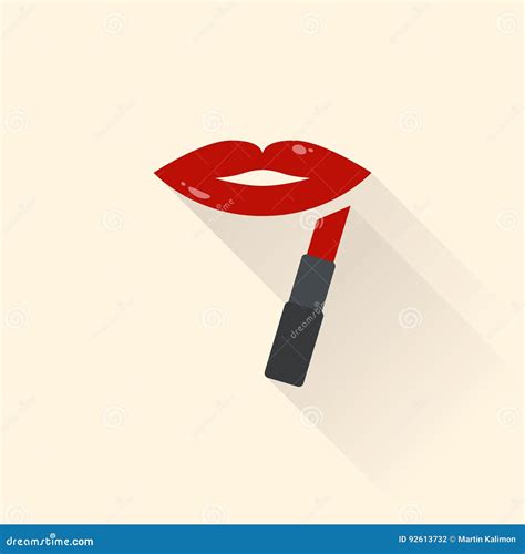 female lips with red lipstick stock vector illustration of kiss beauty 92613732