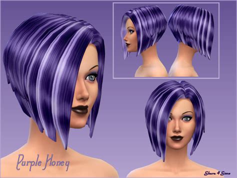 My Sims 4 Blog Purple Honey Hair Recolor By Shara