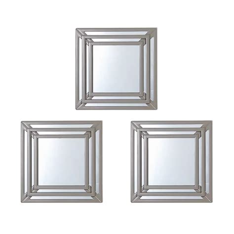 Elements 3 Piece Triple Square Wall Mirror Set