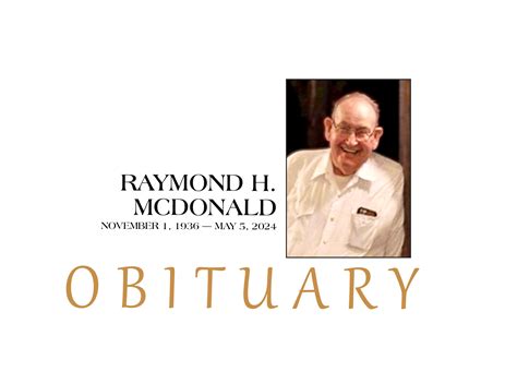 OBITUARY: Raymond H. McDonald | The Canadian Record