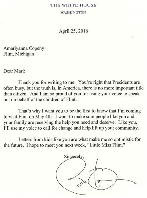How To Write A Letter To President Obama Sample