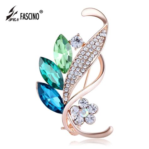 2016 New Fashion Flower Lapel Pins Crystal Rhinestone Brooch Pins For