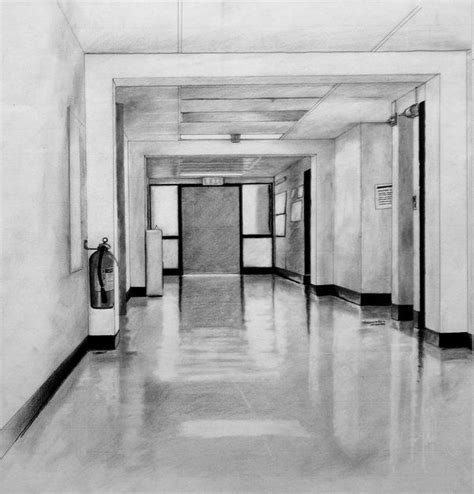 Hallway Perspective By Pyrosity On Deviantart Perspective Drawing