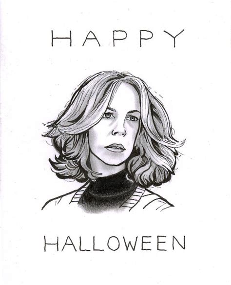 Halloween Card Laurie Strode Card Jamie Lee Curtis Card Etsy