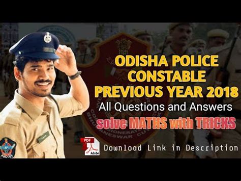 Odisha Police Constable Previous Year Question And Answer 2018