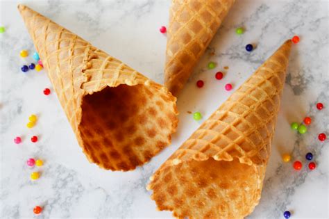 Types Of Ice Cream Cones Waffle Cake And Sugar