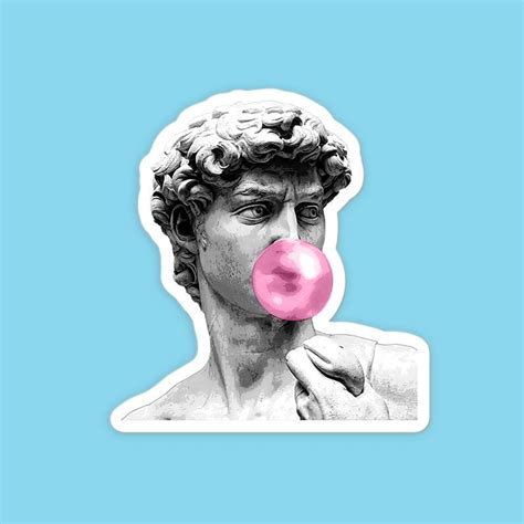 David Vaporwave Aesthetic Sticker Trendy Michelangelo Etsy