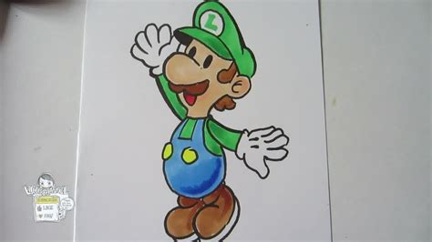 How To Draw Paper Mario Luigi Real Time ルイージ Youtube