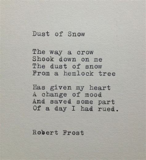 Robert Frost Snow Poem Typed On Typewriter Etsy Poem Types Snow
