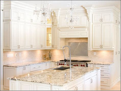Stunning Antique White Glazed Kitchen Cabinets Design Ideas Kitchen