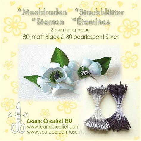 Leane Creatief Stamen 2mm 80 Matte Black 80 Pearl Silver