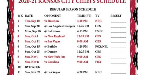 Chiefs Schedule 2021-22 Printable - D Rene Reyes