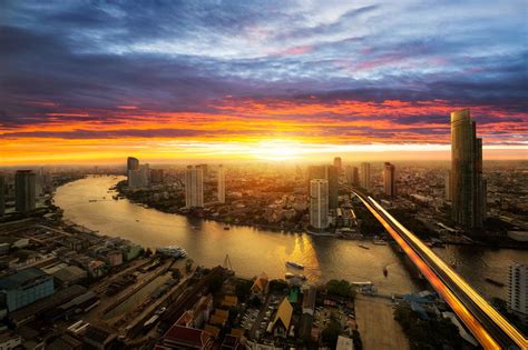 Bangkok city at sunset | Bangkok city, Bangkok, City architecture