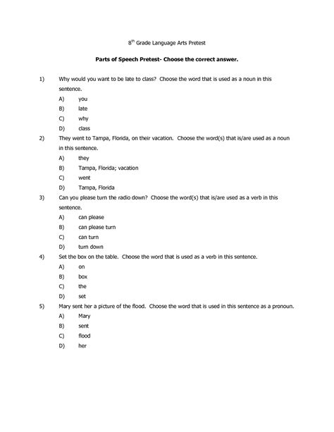 19 8th Grade Language Worksheets
