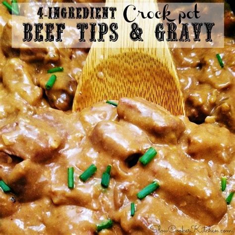 Recipes using beef tips became popular for a couple reasons. 4-Ingredient Crock Pot Beef Tips and Gravy | Slow Cooker ...