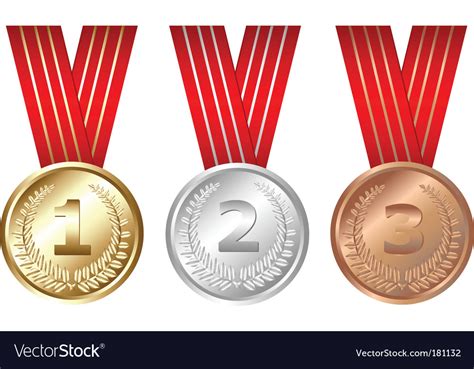 Three Medals Royalty Free Vector Image Vectorstock