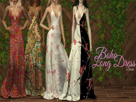 Boho And Elegant Long Dress By Dissia At Tsr Sims 4 Updates