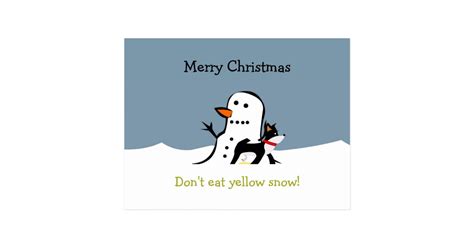 Christmas Postcard Dont Eat Yellow Snow