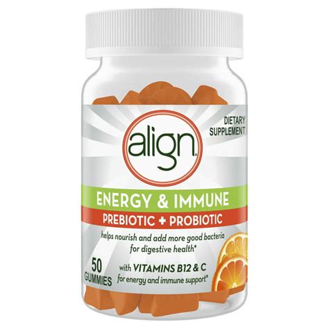 Align Prebiotic Probiotic Supplement Gummies Natural Flavors 50 Ct