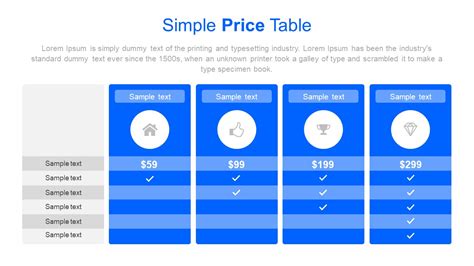 Free Pricing And Plans Table Slides For Powerpoint Slidemodel