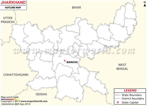 Jharkhand Outline Map in 2021 | Map outline, Map, Jharkhand
