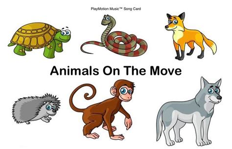 Animals On The Move Song Card Music For Kids Preschool Music