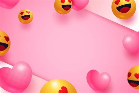 Free Vector Realistic Emoji Love Background