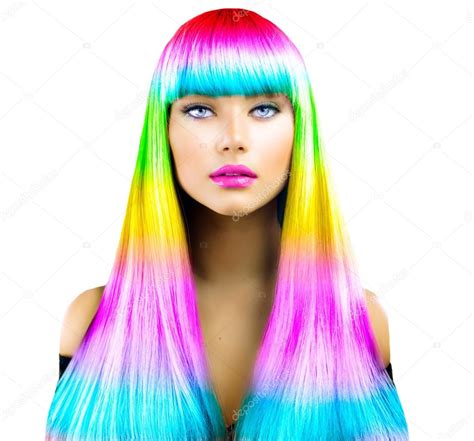 Girl With Colorful Dyed Hair — Stock Photo © Subbotina 90098628