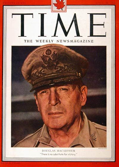 1951 Time Magazine Cover General Douglas Macarthur