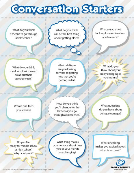 Mindful conversation topics are perfect for deepening relationships and fostering meaningful discussions, whether with strangers, family members, or friends old and new. 8 Best Images of Printable Family Discussion - Family ...