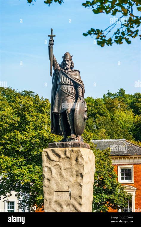 Alfred The Great Statue The Broadway Winchester Hampshire England