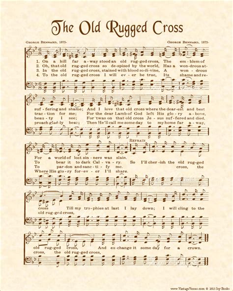 Printable Old Rugged Cross Sheet Music