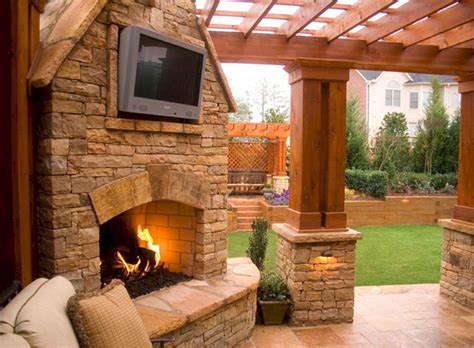 24 Simple Outdoor Pavilions Design with Fireplaces | Outdoor fireplace