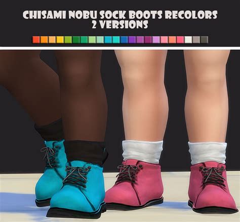 Chisami Nobu Sock Boots Recolors Toddlers Sims 4 Sims 4 Cc Kids