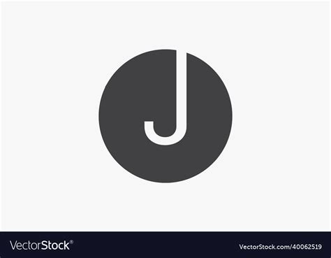 Letter J Circle Logo Design Isolated On White Vector Image