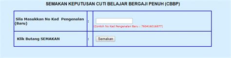 For more information visit on our website. Semakan Keputusan Temu duga bagi Cuti Belajar Bergaji ...