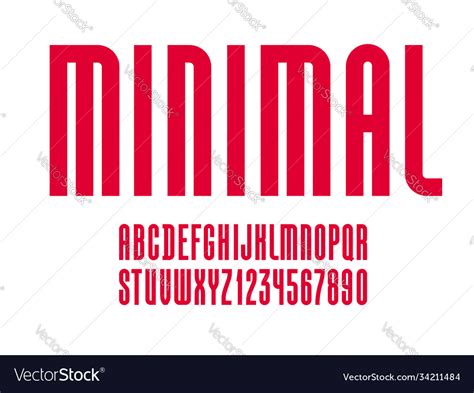 High Font Condensed Tall Bold Alphabet Sans Serif Vector Image