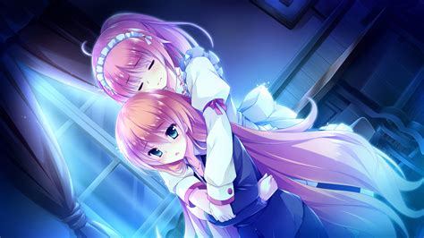 2girls Blue Eyes Ensemble Company Game Cg Headband Hug Long Hair Mutou Kurihito Night Ojousama