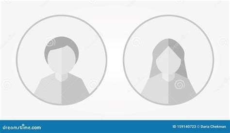 Male And Female Face Avatars Man And Woman Silhouette Heads In Profile