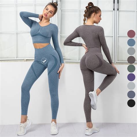 Women Workout Seamless Yoga Legging 2 Piece New Sportswear Gym Fitness