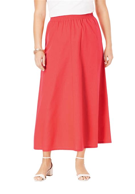 Jessica London Jessica London Womens Plus Size Linen Maxi Skirt