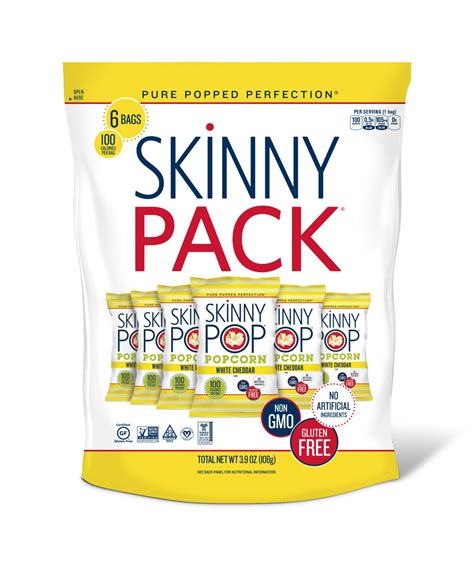 Skinnypop Popcorn White Cheddar Skinny Pack 6ct 65oz Bags