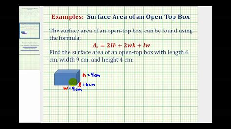 Ex Find The Surface Area Of An Open Top Box Youtube