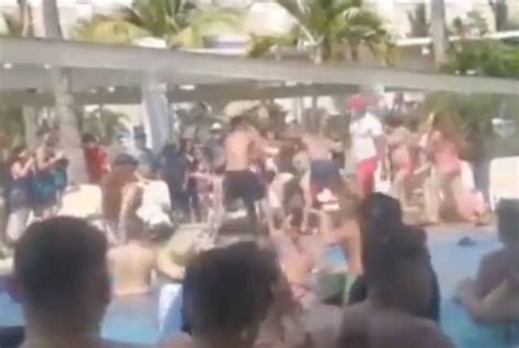 Batalla campal entre turistas en un hotel de Mazatlán Video Proceso